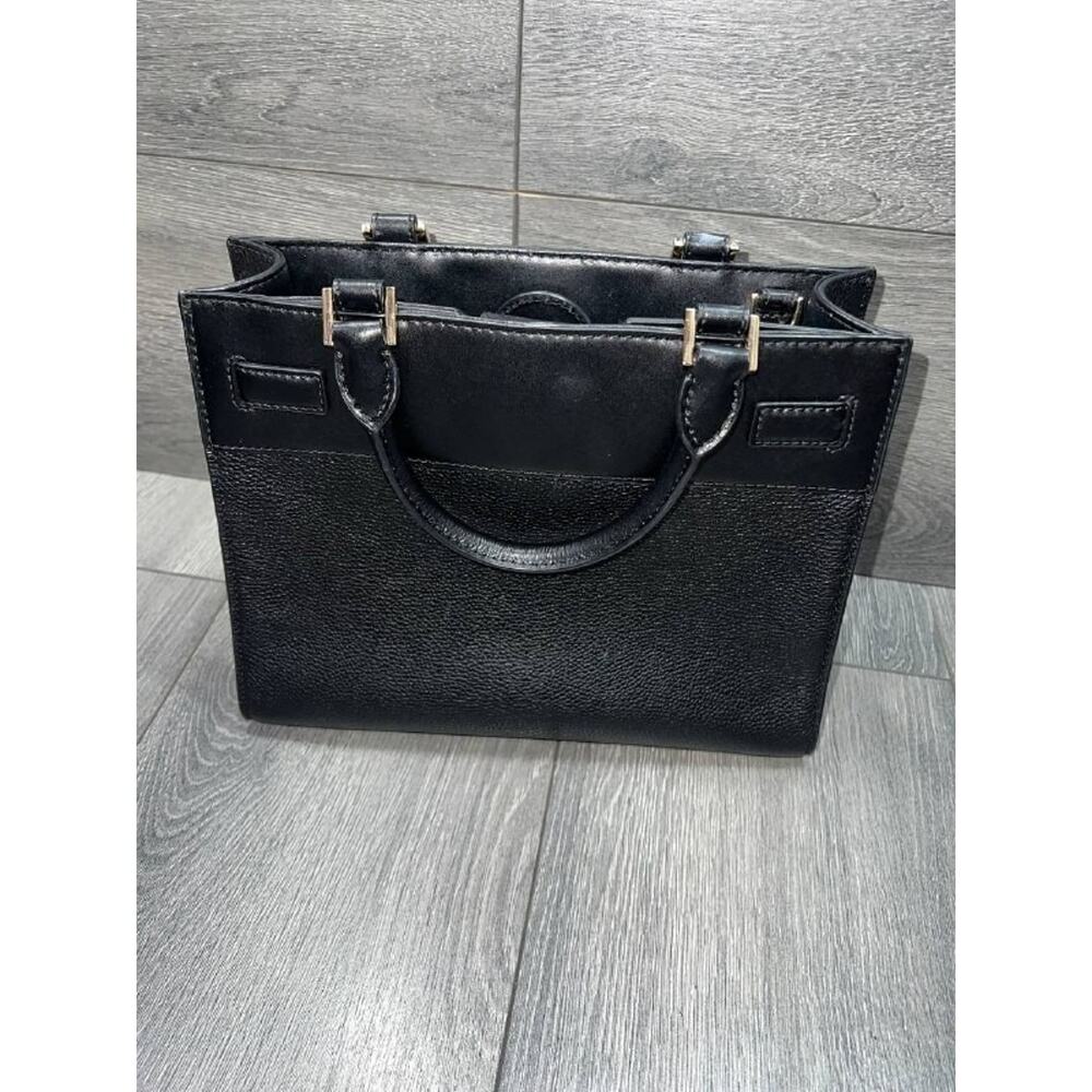 Michael Kors REAGAN Black Pebble Leather Handbag Medium A000744 - Picture 7 of 12